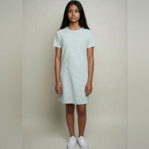 Vineyard Vines Dress Girls M 10-13 Sankaty Striped Seafoam White